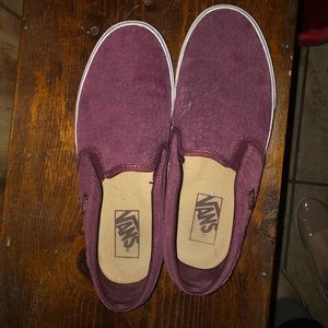 Purple/Maroon crocodile patterned Vans